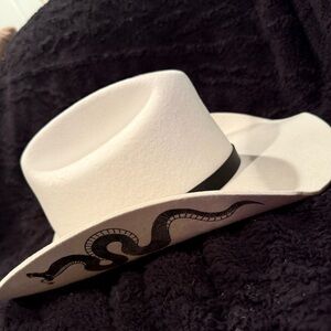 White Cowboy Hat with Black Band